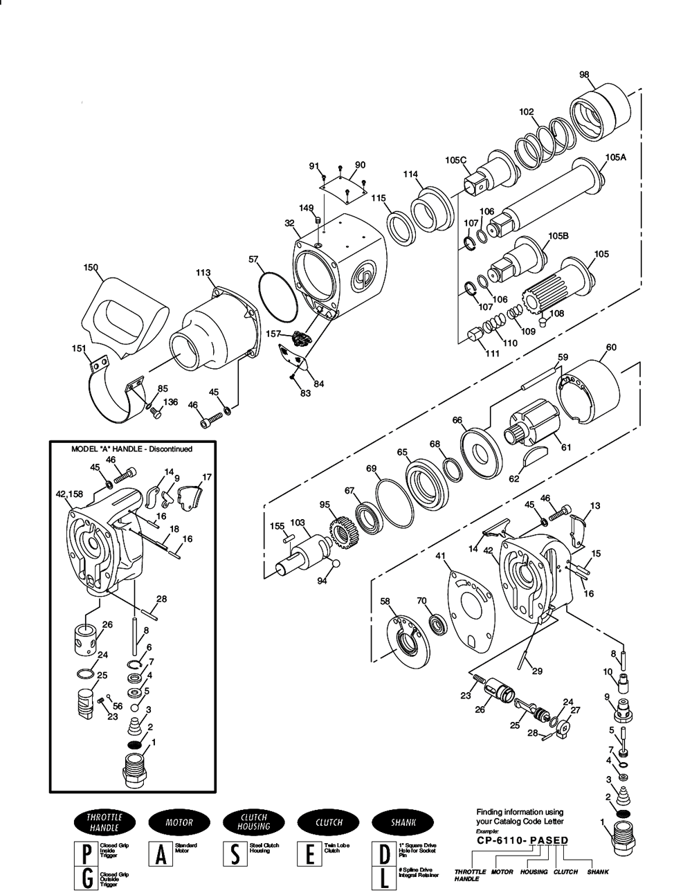 Figure 0 Diagram and Parts List for CP6110-GASED  Chicago Pneumatic Wrench